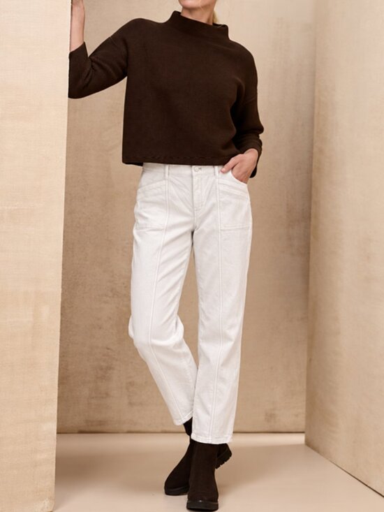 White House Black Market Pants - WHBM 100% Cotton Mid-Rise Girlfriend Pants Women's Size 12, White